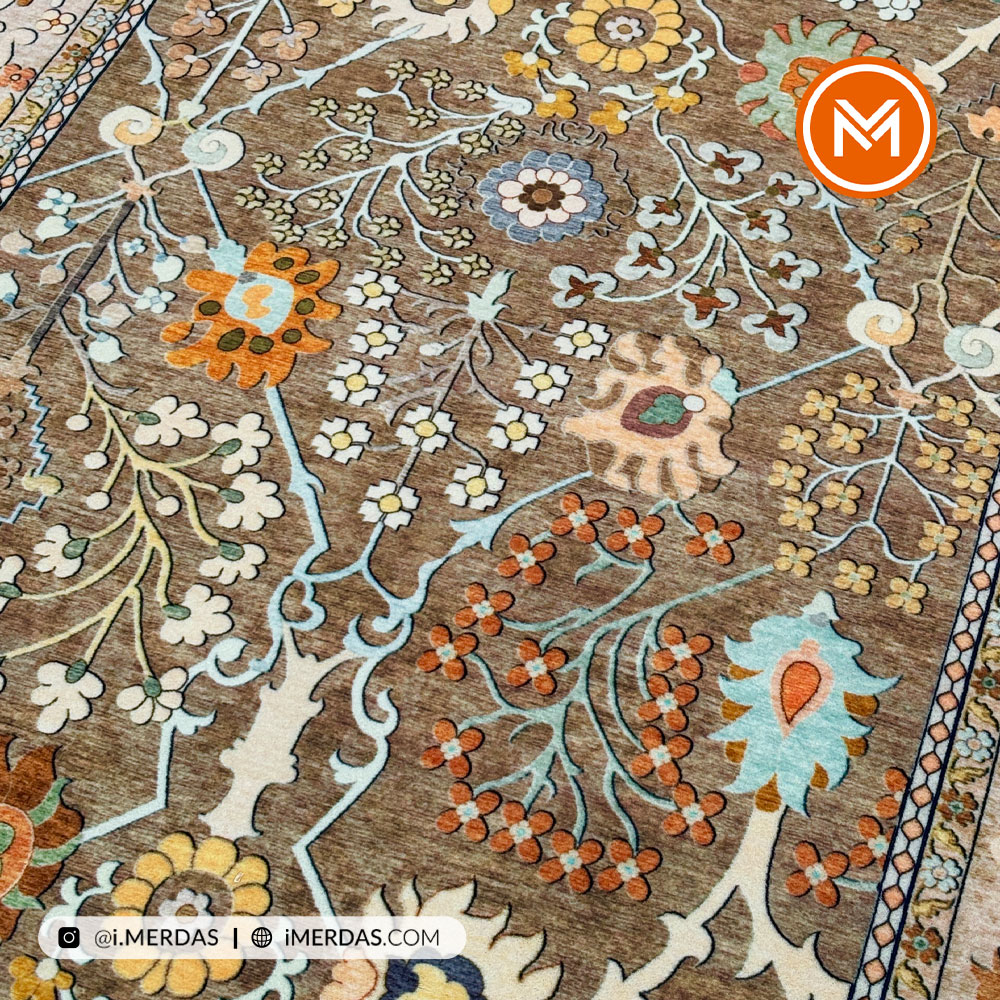 فرش کهنه نما کد 22213 زمینه تمام رنگ